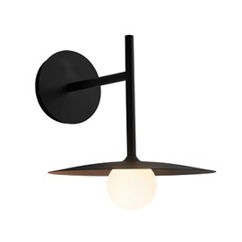 BOKT Black Glass Wall Mount Light Fixture Indoor Wall Sconce Industrial Farmhouse Wall Light Mid Century Bathroom Wall Lamp Rustic Vintage Wall Sconce Lighting for Bedside Mirror Bedroom Living Room