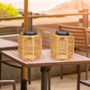 2PK Solar Lanterns Outdoor Waterproof Hanging Rattan Lantern Lights Solar
