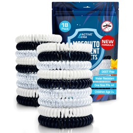 Active Era Mückenschutz Armband (18 Stk), Mückenabwehr Outdoor, Camping - Mückenarmband für Kinder & Erwachsene - Natürlicher Anti Mücken Schutz, Wasserfest, 10 Tage Schutz, 100% DEET frei - Modern