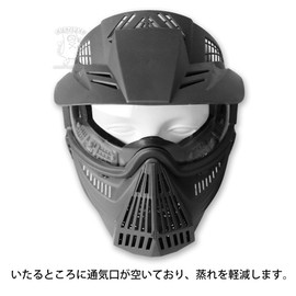 SHENKEL Full Face Shooting Mask Goggles (BK Black) Face Guard Survival Game Cosplay