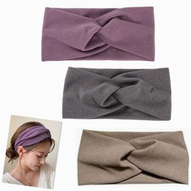 DACUAN Turban Headwraps for Women, 3 Pack Non Slip Twist Hair Bands for Short & Long Hair Criss Cross Elastic Twisted Head Wrap Knotted Hair Band, Fashion Summer Hair Accessories