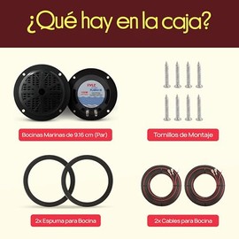 Pyle bocinas marinas dobles de 4 pulgadas. sistema de sonido estéreo para exteriores resistente al agua. Diseño de perfil bajo. 1 par, negro