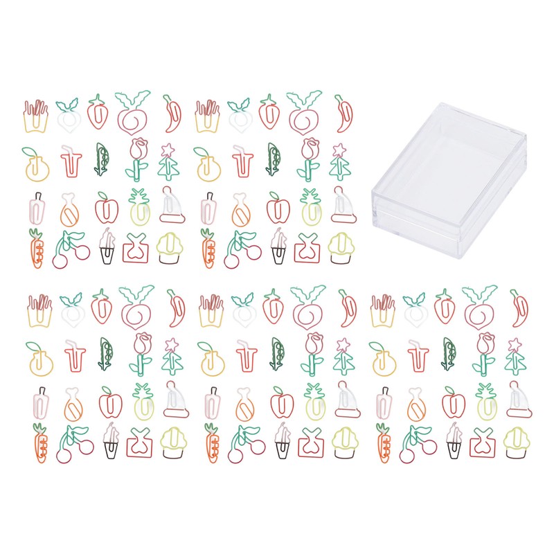 100PCS Set Marking Document Organizing Clip Multiple Cute Shapes Metal