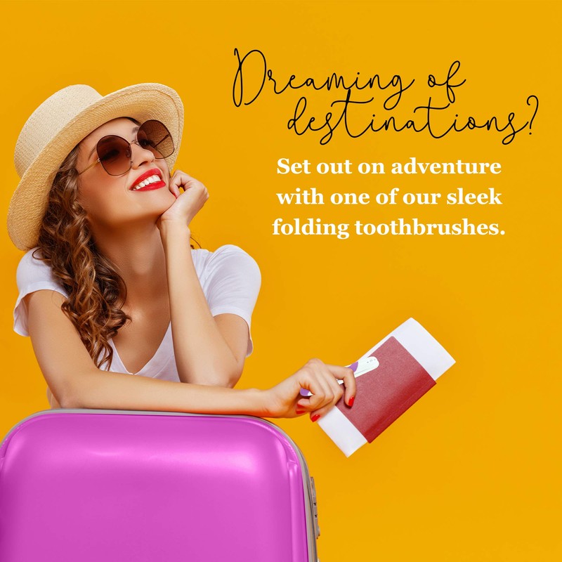 Lingito Travel Folding Toothbrush, Camping Toothbrush Bulk, Medium Bristle (6