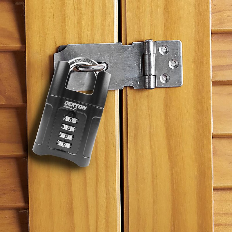 DEKTON DT71010 4 Digit Combination HIGH Security Padlock, Black