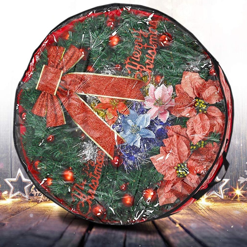 Ram® Premium Luxury Red Christmas Xmas Wreath Storage Bag Decoration