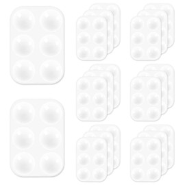 20PCS Paint Tray Palette, Rectangular Paint Palette with 6 Wells White Plastic Mixing Colour Tray Palettes for Kids Adults Artist DIY Craft Art Painting