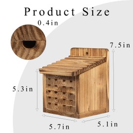BalterFF Bee Houses for The Garden Insect Bee Hotel Carpenter Wood Bee House of Outside Box