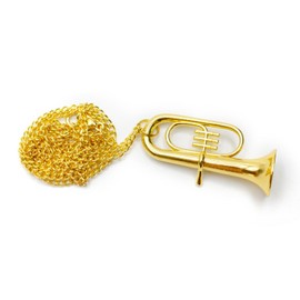 Miniblings Tuba Necklace Tenor Horn Tubas 60 cm + Gold-Plated Box - Handmade Fashion Jewellery - Link Chain Gold-Plated, Metal