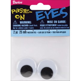 Darice Paste On Wiggle Eyes 25mm Black