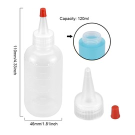 TANCUDER 12 PCS Plastic Squeeze Bottles 4oz Clear Seasoning Dispensers with Red Tip Caps, Reusable Squeeze Containers Squirt Measurement Bottles with Chalk Labels, Pen, Funnel, Brush for Crafts Glue
