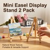 2pcs Mini Easel Stand, 15cm Small Wooden Tabletop Easels for