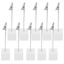 Ciieeo 10 Piezas Soporte Para Clips De Notas Cubo Titular Clip De Foto Lugar Titular De La Tarjeta Soporte De Clip De Menú De Papel Soporte De Exhibición De Imagen Caja Pinza Banquete