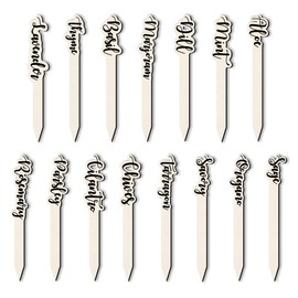 arricraft 15 Stück Kräuter Pflanzenetiketten Aus Holz Kräuterschilder Aus Holz Hohl Mit Pflanzennamen Etiketten Für Drinnen Und Draußen Gewächshaus Topfpflanzen Terrassenbedarf 15.24x2.54cm