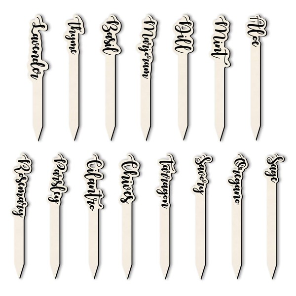 arricraft 15 Stück Kräuter Pflanzenetiketten Aus Holz Kräuterschilder Aus Holz