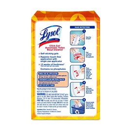 Lysol Limpiador automático para inodoro de gel, mango e hibisco, 6 unidades