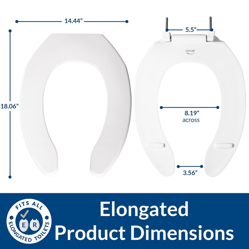 CHURCH 255SSC Commercial Open Front Plastic Toilet Seat, Heavy Duty
