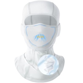 Balaclava Face Ski Moisture Wicking Motorcycle Mask with Movable Deisgn Men Women-Windproof UV Dustproof for Outdoor Work White
