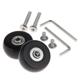 Set of 2 Silent Series Casters, Wheel Replacement Tire Kit, For Suitcases, Shopping Carts, Carry Bag Tire Repair DIY Repair, (Diameter: 1.6 inches (40 mm), Width: 0.7 inches (18 mm))