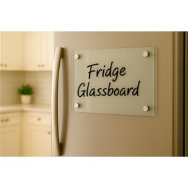 Clear Glass Dry Erase Fridge Memo 12"x8". Strong Glass not Acrylic. (Blank Memo)