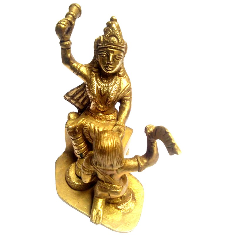 Purpledip 11993 Brass Idol Bagalmukhi Devi or Pitambari MATA: Mahavidya