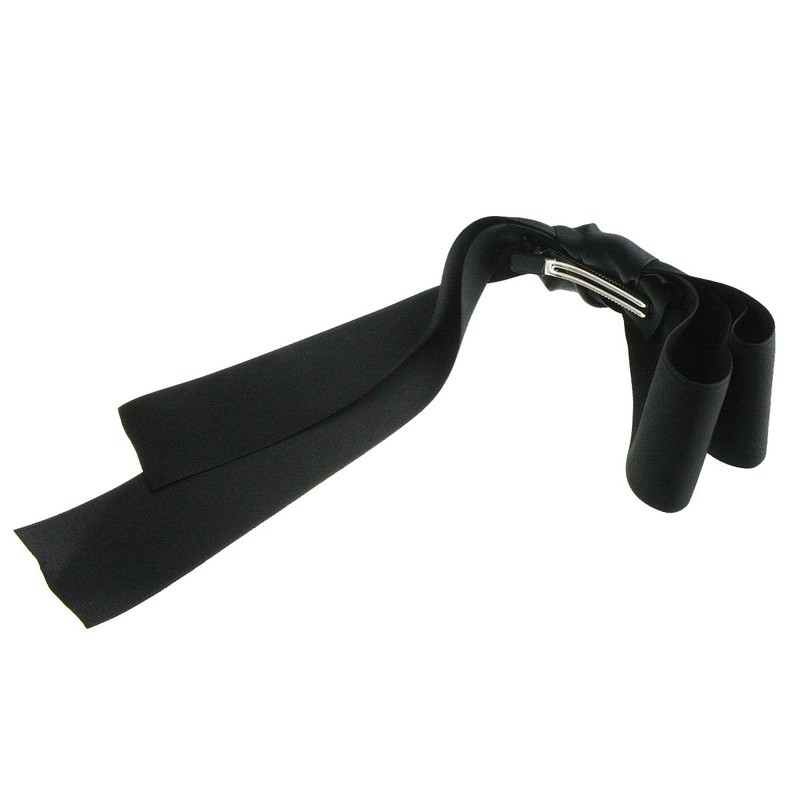 VINGTAINE H7072-BK- Asymmetrical Long Satin Ribbon Hair Clip, Beak Clip,