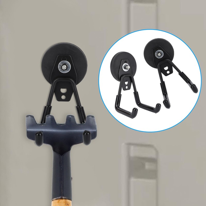2pcs Heavy Duty Magnetic Garage Hooks, Large Strong Magnetic Tool