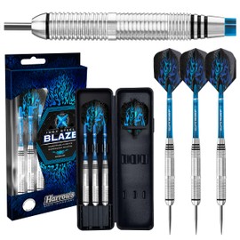 Harrows Blaze Inox Darts | Steel Tip Darts set with carry case | 21g, 22g, 23g & 24g | Includes Supergrip Shafts & 100 Micron Marathon Flights- 24 grams
