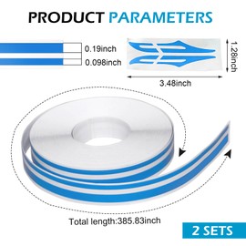 SLIMI 2 PCS Car Pinstripe Striping Stickers, Vinyl Body Waistline Pinstriping Decals, Waterproof Decrotive Pin Stripe Emblem Tape, Suitable for Most Cars, Trucks, SUVs (Blue)