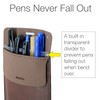 Tintris Pocket Protector, 3 Pack Leather Pen Pencil Holder Pouch