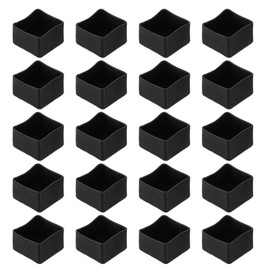 uxcell 20 Pcs 1.57 x 1.57 Inch Square PVC Furniture Leg Caps, Chair Leg Floor Protector for Patio, Indoor Chair, Table, Bed and Cabinet, Black