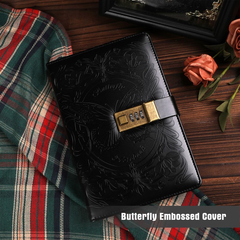 TIEFOSSI Diary with Lock for Women Girls, Lined Locked Journal,