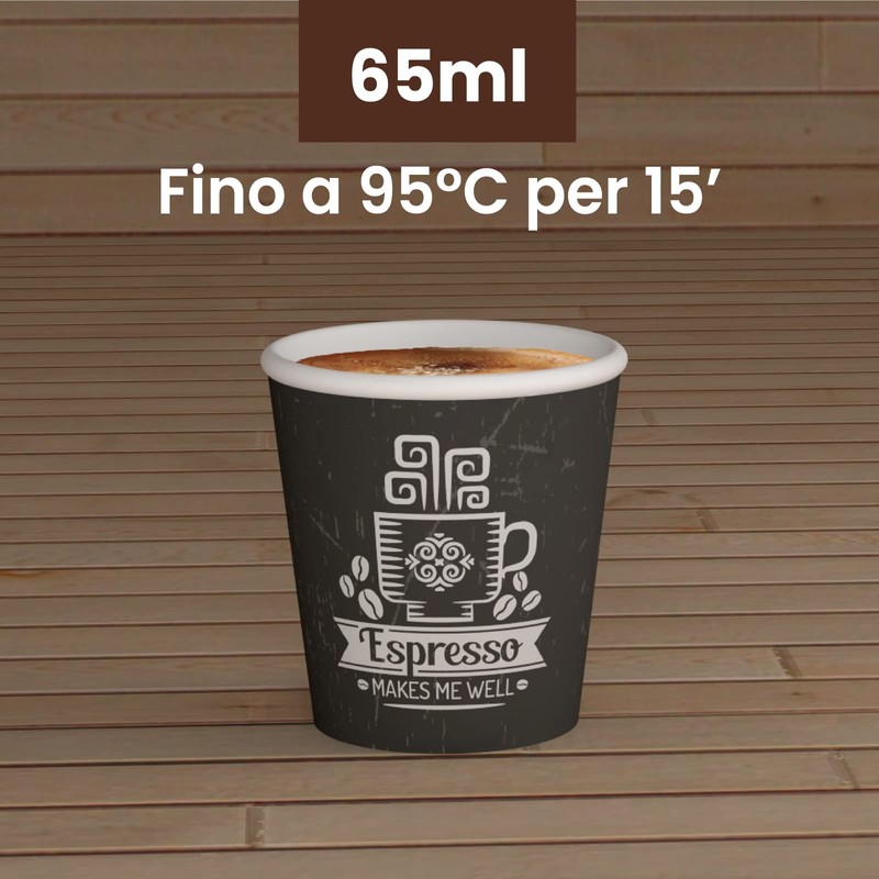 500 CuzcoCUP 65ml Coffee Paper Glasses Eco-Friendly Biodegradable Disposable Small