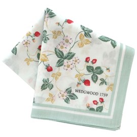 Blooming 138109-0002-02 Wedgewood Printed Handkerchief, Wild Strawberry (Green), Women's, Handkerchief, Approx. 19.7 inches (50 cm), multicolor