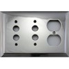 Polished Nickel Deco Step Style 3 Gang Combination Switch Plate
