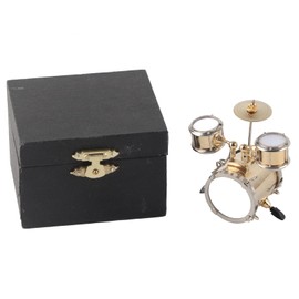 Miniature Musical Instrument Replica Drum Set Ornament Drummer with Box