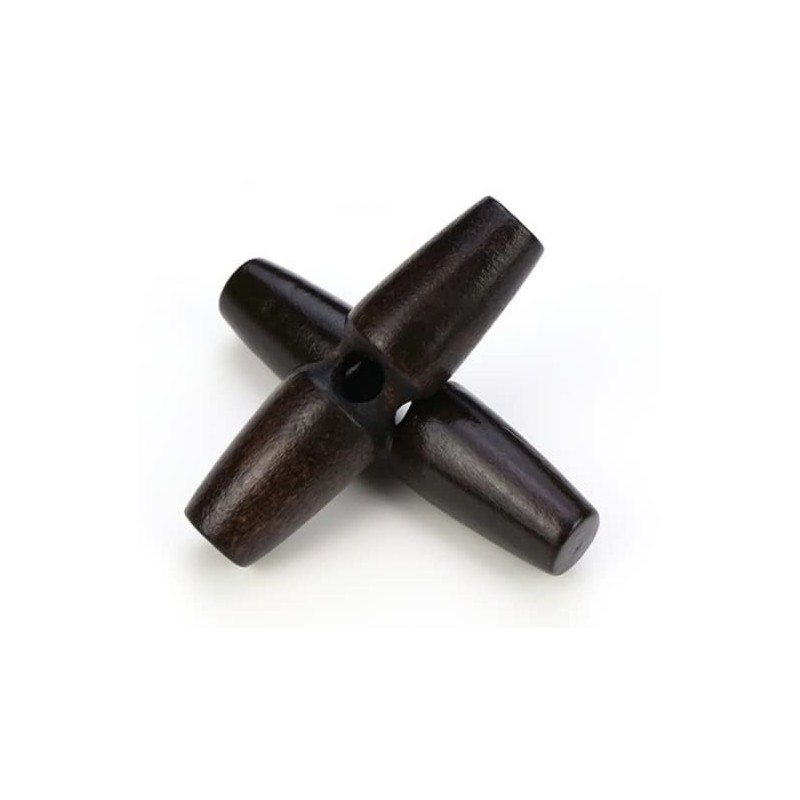 Pack of 12 Toggle Buttons Black Brown 30 mm Toggle