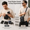 Leather Crossbody Bag for Daily Carry – Compact Multi-Pocket Phone
