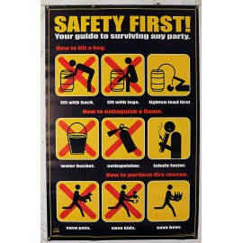 SAFETY FIRST YOUR GUIDE SURVIVING ANY PARTY vintage poster 22.50"X35" NOS (b772)