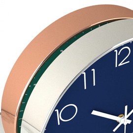 Silent Wall Clock for Bedroom 12in Clocks for Living Room Decor Battery Operated Modern Clock for Home Kitchen (Dark Blue)