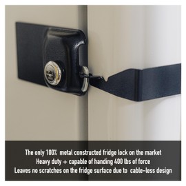 Baby Proof Fridge Lock with Keys – Child Safety Refrigerator Cabinet Lock (1 Pack, Black)