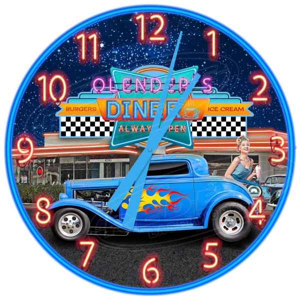 Decorative Concepts Retro Drive in Diner Hot Rod 18" Diameter