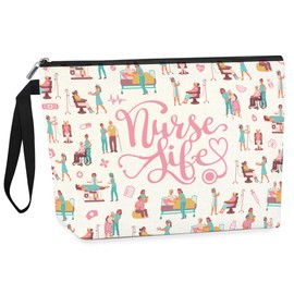 Nursing Survival Kit-Nurse Gifts Accessories for Work Makeup Bag Gifts Zipper Bag Cosmetic Bag, Nursing Bags for Nurses, Nurse Accessories for Work, Gifts Bulk, Porch Graduation Appreciation Gift
