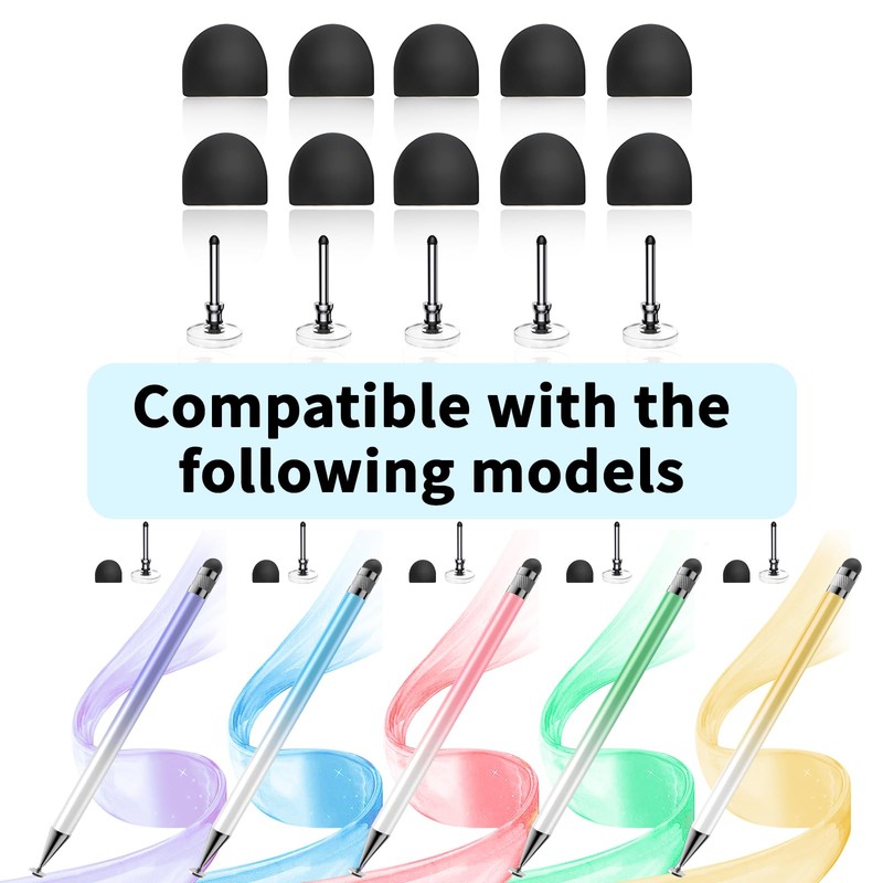10 Rubber Tips+5 Transparent Disc Tips,High Precision and High Sensitivity