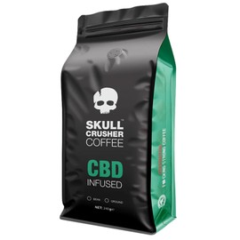 Skull Crusher Infused Ground Coffee with High Caffeine - Rainforest Alliance Certified Pure Dark Roast Ground Coffee Beans - Warning: World's Strongest Coffee - 100% Natural Coffee Beans - 500g
