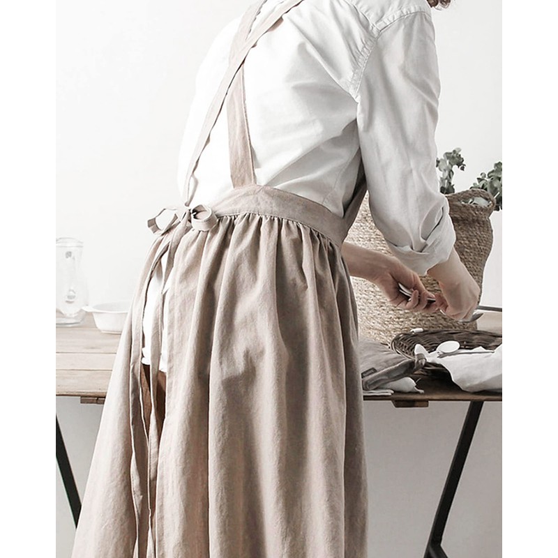 SPDYCESS Aprons Japanese Style Cooking Apron Women with 2 Pockets