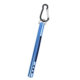 Fishing Thermometer, 17.5cm Fishing Thermometer Fly Fishing Tools, Stream Water Temperature Measurement Tools, Metal Fishing Stream Thermometer, Temperature Measuring with Carabiner Clip (Blue)