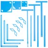 UNICRAFTALE 16Pcs Blue Book Binding Package Acrylic Bookbinding Templates Blue