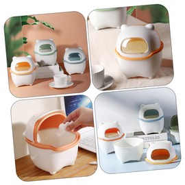Levemolo Lovely Trash Can with Lid Cartoon for Home Office for Desktop Use Space for Cleanliness and Organization