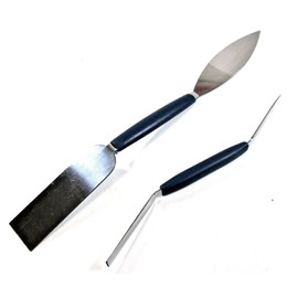 2pc Leaf and Square Small Tool Set Plastic Handles Plaster Filling Work BL017